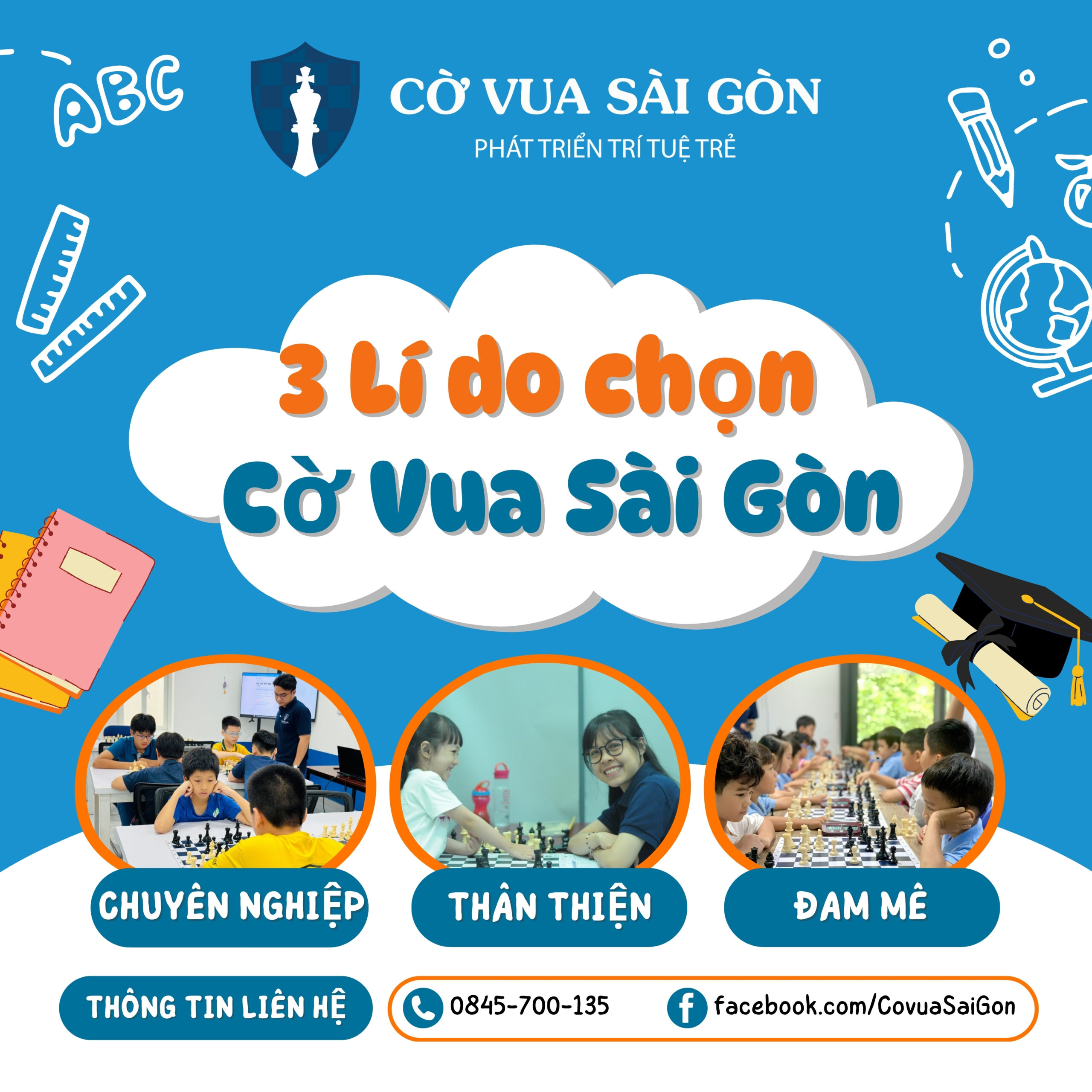 Blue and Orange Playful After School Program Instagram Post Lý do học tại cờ vua sài gòn
